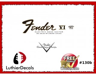 Fender Electric Bass VI Guitar Decal #130b